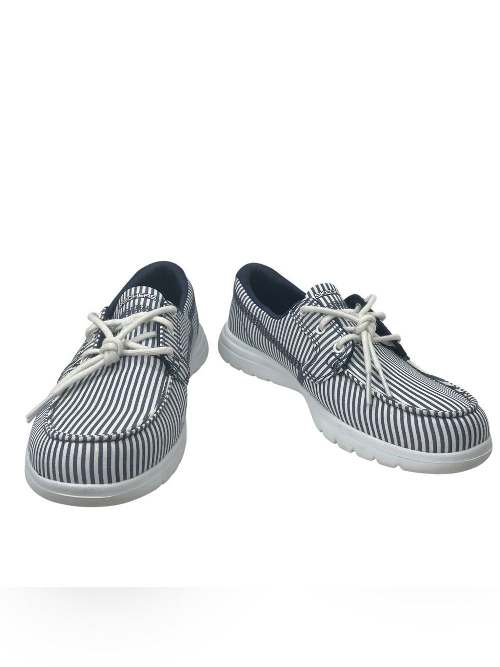 Skechers Size Women’s 7 EUR 37 Flex LightHouse Boat Shoes Navy Blue White Flat